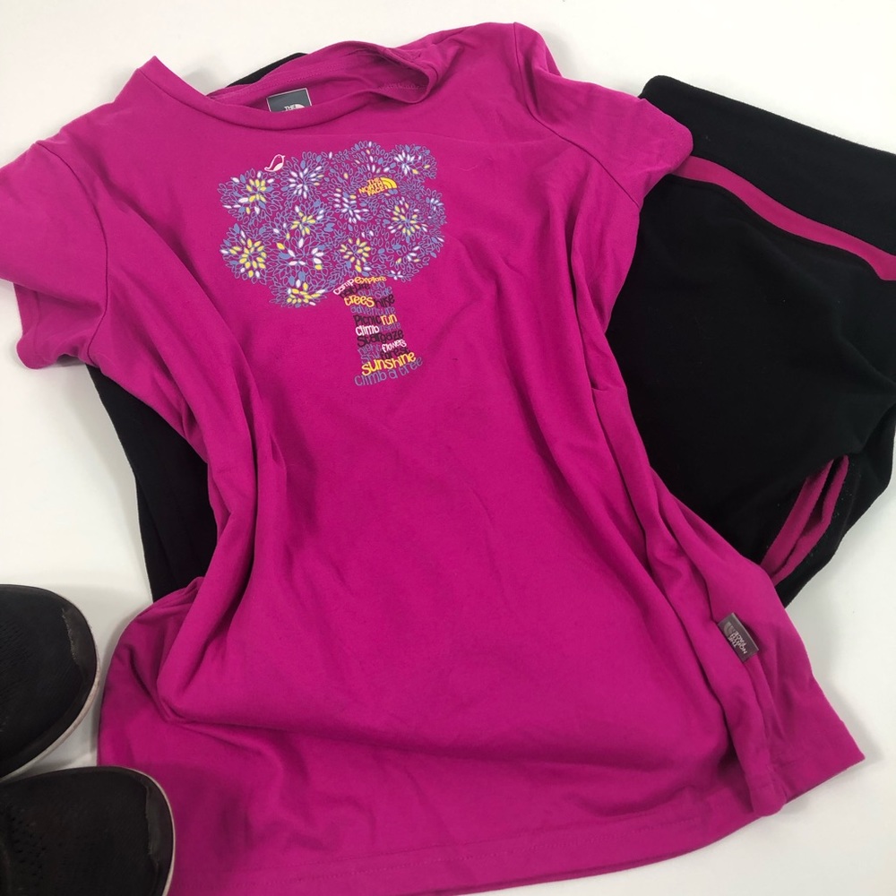 The North Face Girls Pink T-shirt Tree Graphic XL